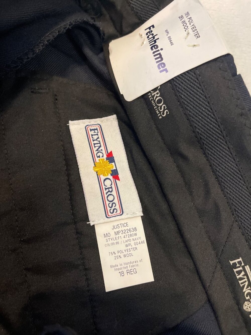 NWT Flying Cross Justice Poly/Wool Pants Womens Sz 18 Unhemmed LAPD Navy 47280W - Picture 4 of 6